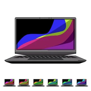 Internet laptop gaming cartoon vector graphic Stock Illustration