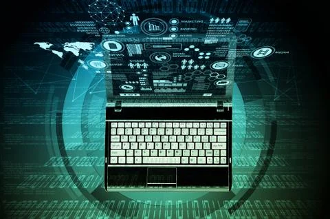 Internet laptop Stock Illustration