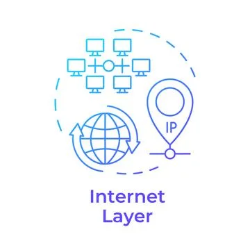 Internet layer blue gradient concept icon Stock Illustration