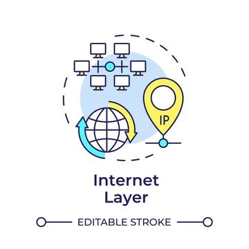 Internet layer multi color concept icon Stock Illustration