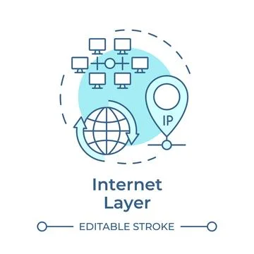 Internet layer soft blue concept icon Stock Illustration