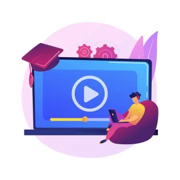 Internet lessons searching vector concept metaphor. Stock Illustration