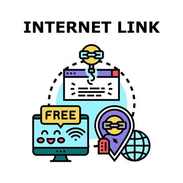 Internet link connection sharing global network access Illustrazione stock