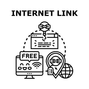 Internet link connection sharing global network access Stock Illustration