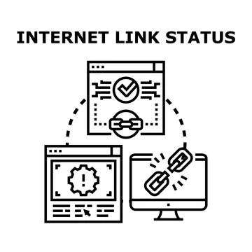 Internet link status checking website connection problems イラスト素材