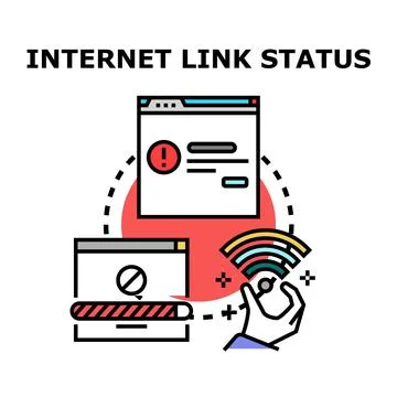 Internet link status concept showing network error Stockillustratie