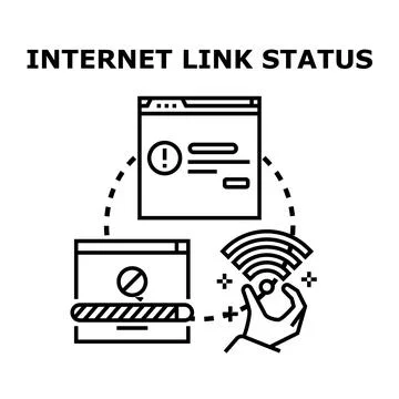 Internet link status concept showing network error イラスト素材