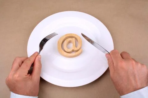 Internet for lunch Stock Photos