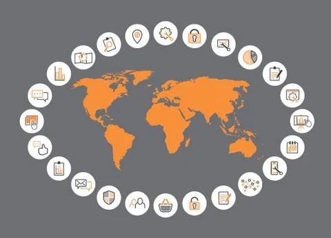 Internet management map Stock Illustration