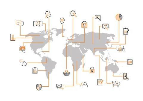 Internet management map Stock Illustration