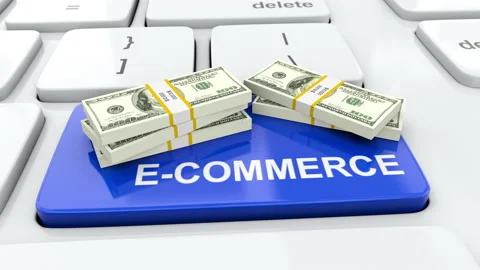 Internet marketing and e-commerce online trading concept selling via internet Stock Footage 157991149