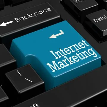 Internet marketing concept. 3D Render. Stock Illustration