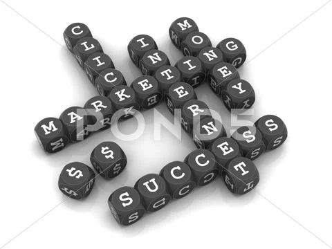 Internet Marketing - Dice Crossword game (Dark) Stock Illustration