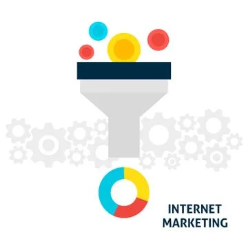 Internet Marketing Flat Concept Stock Illustration
