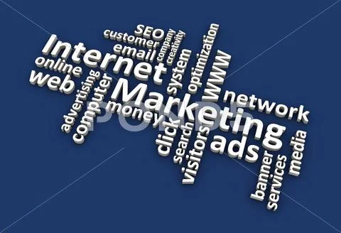 Internet Marketing Words (Blue) Stock Illustration
