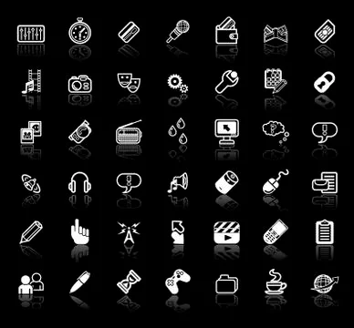 Internet media application icon set Stockillustratie