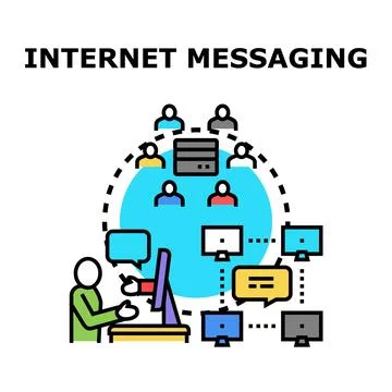 Internet messaging connecting global users and networks Stock Illustration