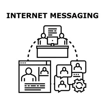 Internet messaging online communication global networking concept Illustrazione stock