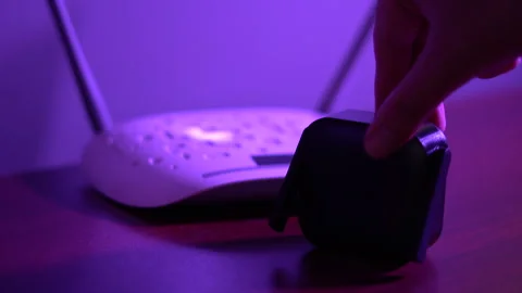 Internet modems and routers. Stock Footage 308238638