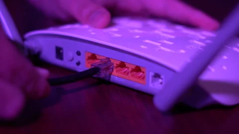 Internet modems and routers. Stock Footage 308240952