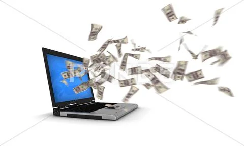 Internet Money - 100 Dollar Bills Stock Illustration