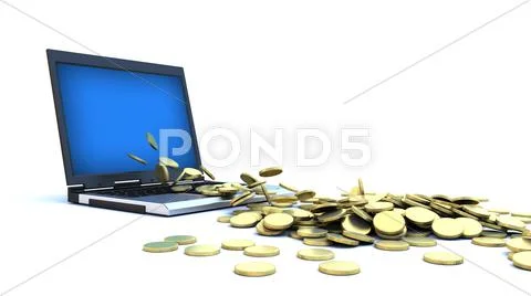 Internet Money - Gold Coins Stock Illustration