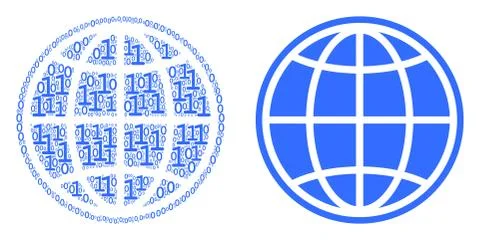 Internet Mosaic of Binary Digits Illustrazione stock