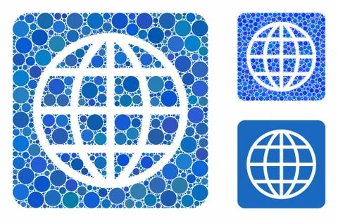 Internet Mosaic Icon of Circle Dots Stock Illustration