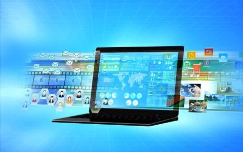 Internet multimedia server Stock Illustration