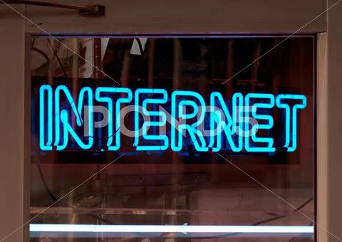 Internet neon sign Stock Photos