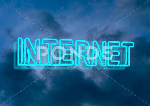 Internet neon sign Stock Photos