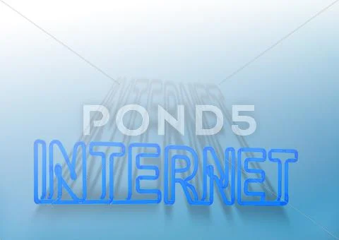 Internet neon sign Stock Photos