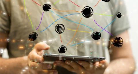 A internet net and data digital concept. 写真素材