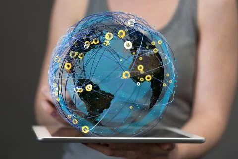 A internet net and data digital concept. Foto stock