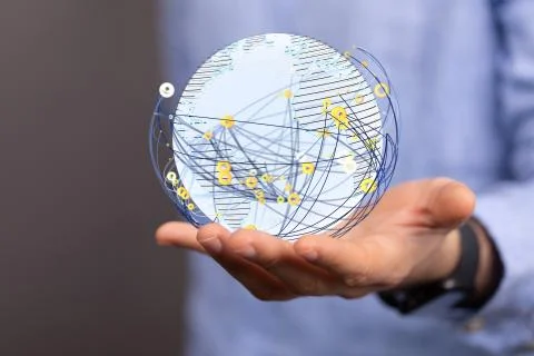 A internet net and data digital concept. Stock Photos