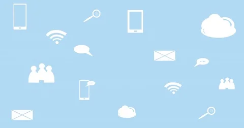 Internet Network Connection background video visualization animation cartoon Stock Footage 82770802