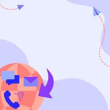 Internet Network Drawing With Colorful Messaging S And Ringing Phone. Different Stock-Illustration