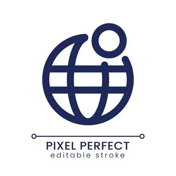 Internet network notification pixel perfect linear ui icon Stock Illustration