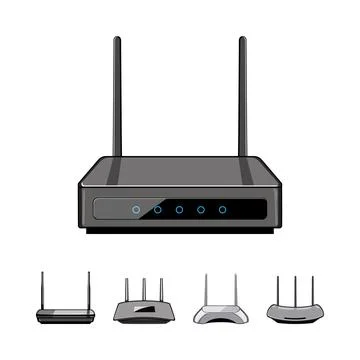 Internet network router device connectivity technology concept Stock Illustration