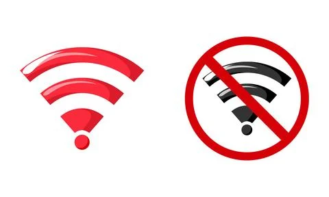 Internet Network Status Icons for Connectivity and Disconnection Warnings Stock Illustration