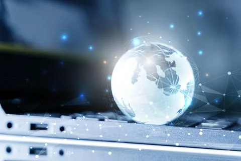 Internet network technology, digital software development, future tech back.. Stock Photos