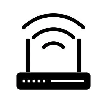 Internet network Wi-Fi router silhouette icon. Network access point. Vector. Stock Illustration