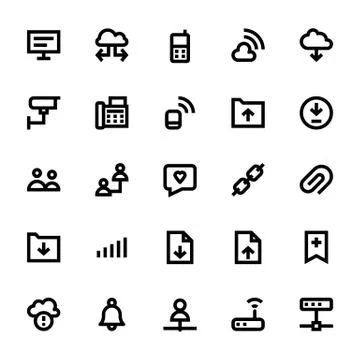 Internet, Networking and Communication Vector Set イラスト素材