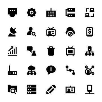 Internet, Networking and Communication Vector Set イラスト素材