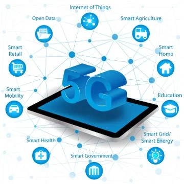 Internet networking concept and 5G technology Stock Illustration