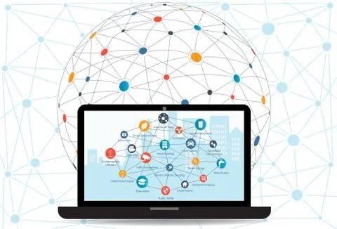 Internet networking concept and Cloud computing technology Stock Illustration