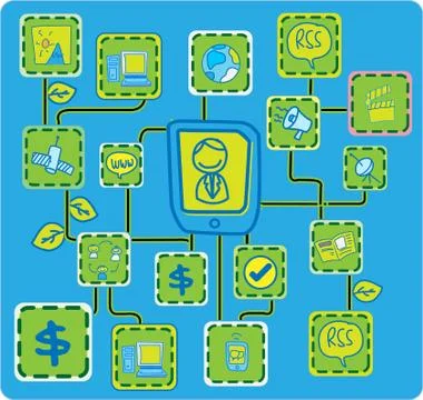Internet Networking link Green Ecology concept Stock Illustration