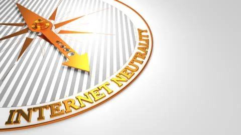 Internet Neutrality on Golden Compass. Stock Illustration