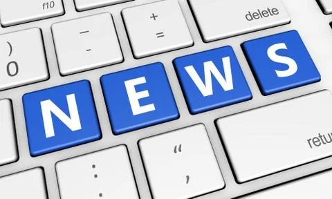 Internet News Computer Keyboard Illustrazione stock