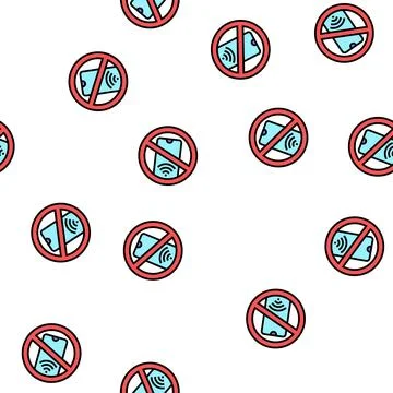 Internet online app addiction vector seamless pattern Stock Illustration